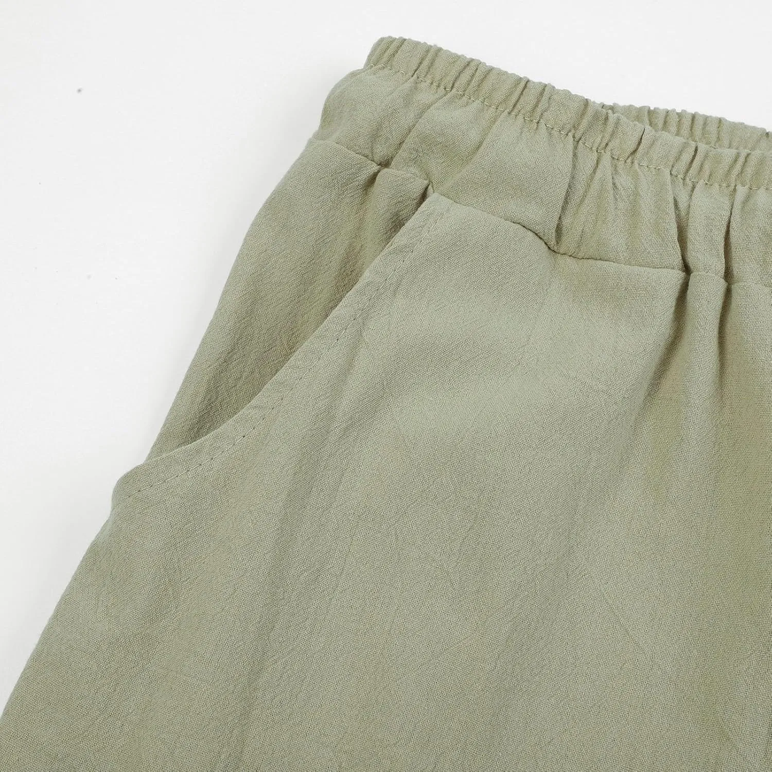 Men's Casual Linen Pants Drawstring Elastic Waist Summer Yoga Beach Pants Lightweight Loose Trousers