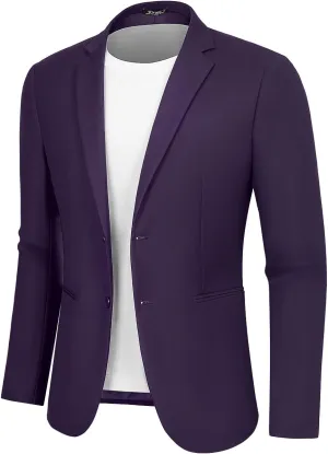 Men's Causal Blazer Slim Fit Suit Jacket for Men Two Button Sports Coats Wedding Prom Party