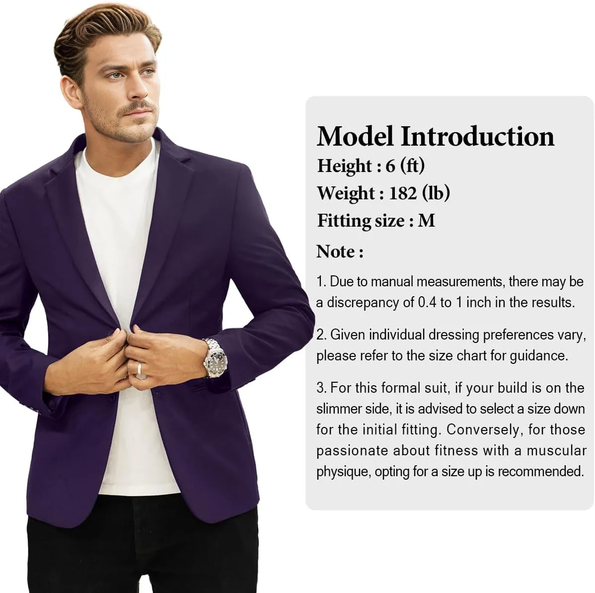 Men's Causal Blazer Slim Fit Suit Jacket for Men Two Button Sports Coats Wedding Prom Party