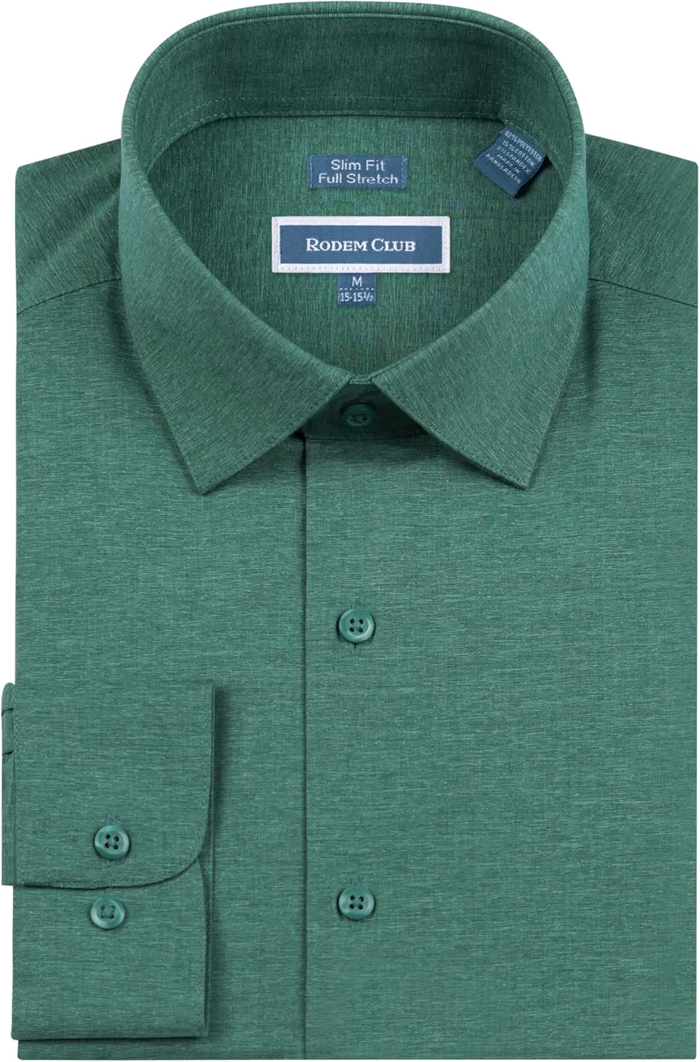 Men's Dress Shirt Long Sleeve Stretch Wrinkle-Resistant Formal Shirt Business Casual Heather Button Down Shirts