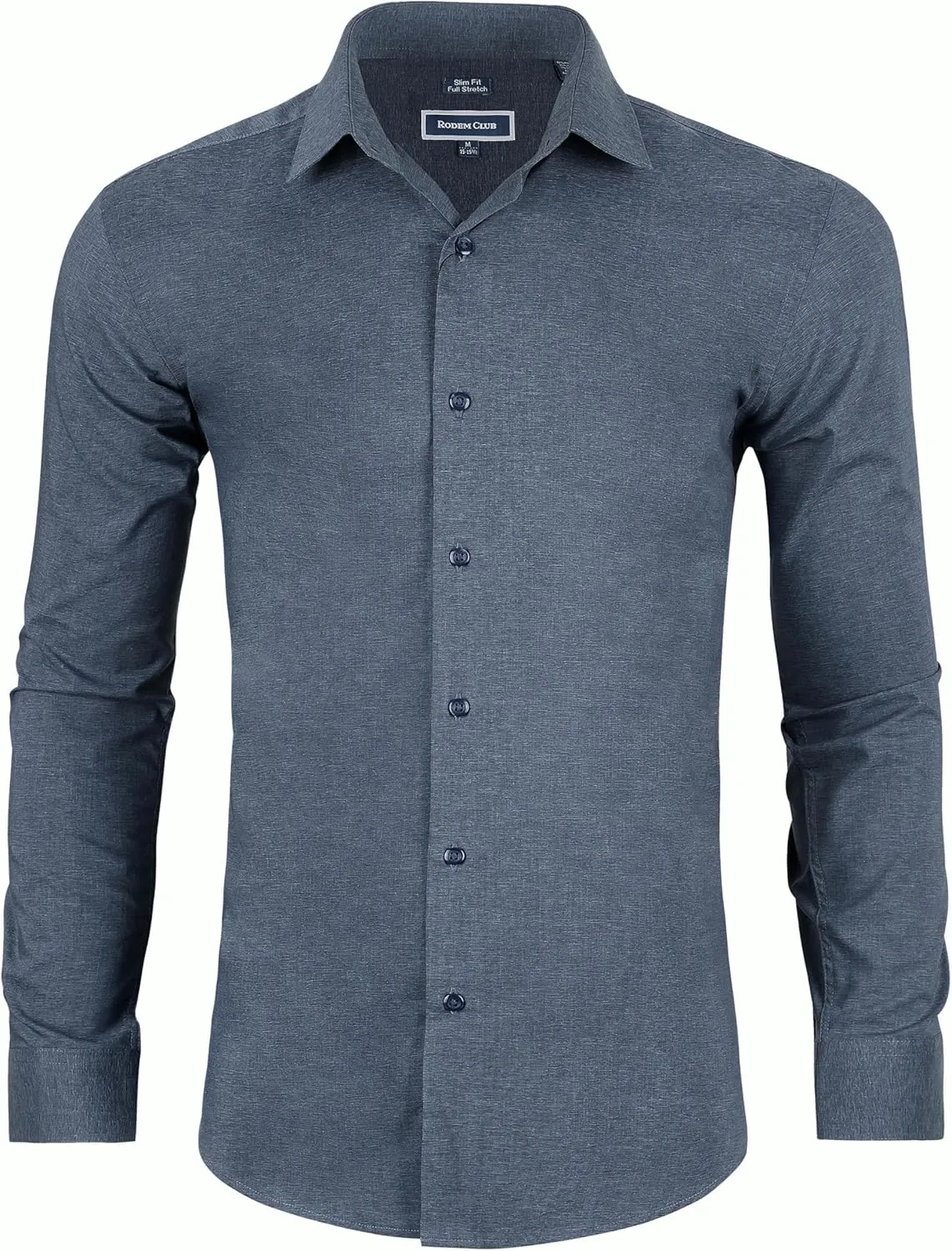Men's Dress Shirt Long Sleeve Stretch Wrinkle-Resistant Formal Shirt Business Casual Heather Button Down Shirts