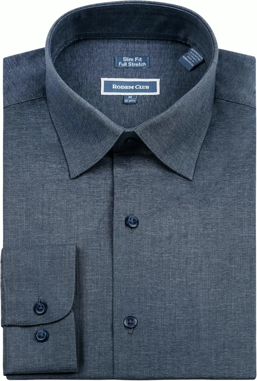 Men's Dress Shirt Long Sleeve Stretch Wrinkle-Resistant Formal Shirt Business Casual Heather Button Down Shirts