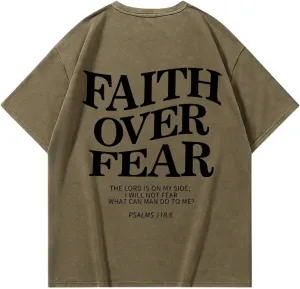 Men's Graphic Tee Shirt Oversized Drop Shoulder Vintage T-Shirt Letter Print Streetwear Casual Summer Tops