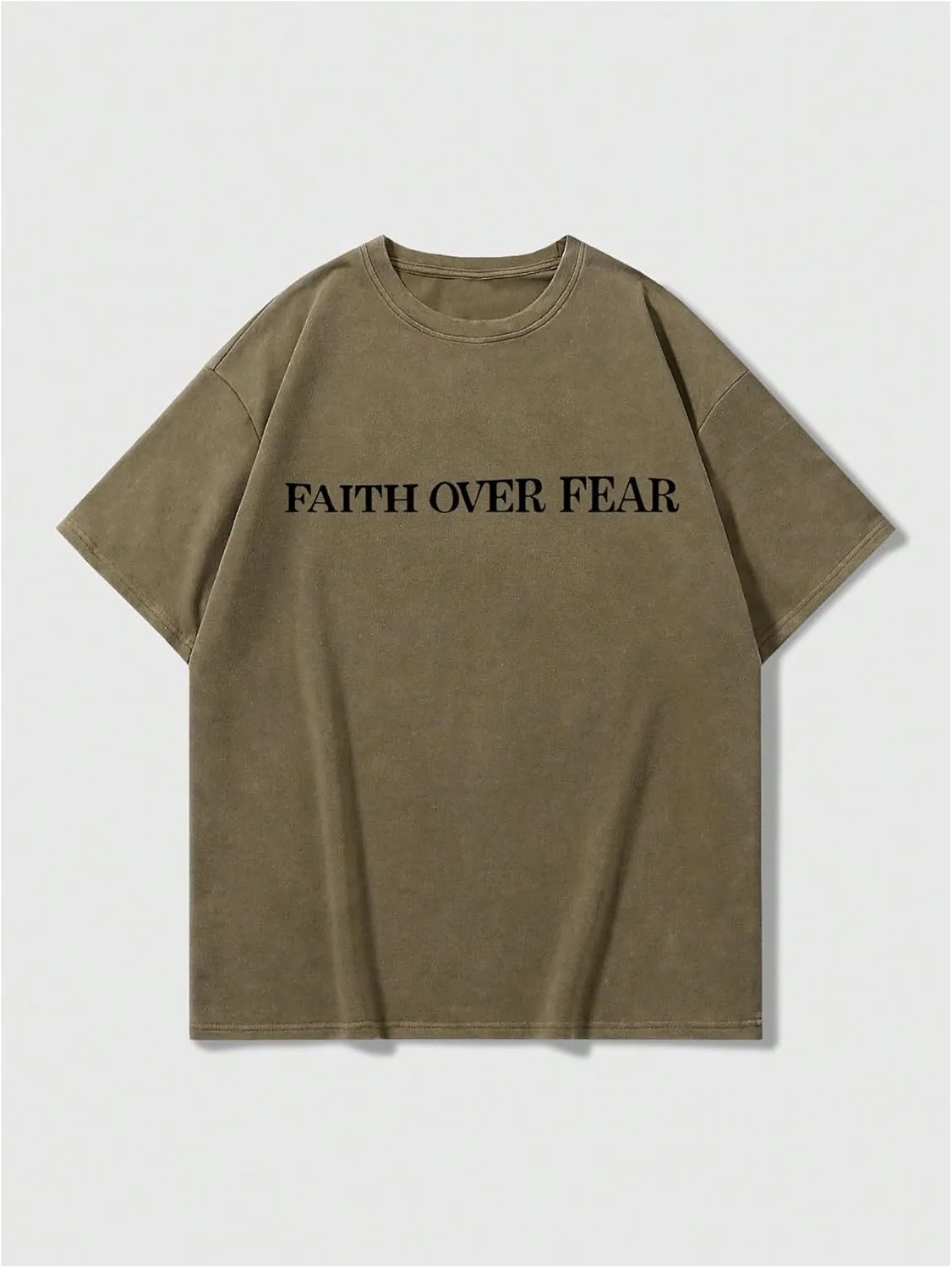 Men's Graphic Tee Shirt Oversized Drop Shoulder Vintage T-Shirt Letter Print Streetwear Casual Summer Tops