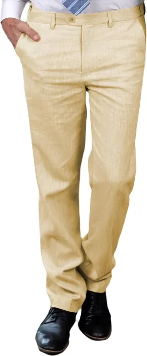 Men's Linen Pants Dress Lightweight Summer Business Linen Long Suit Pants