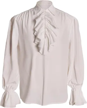 Men's Pirate Shirt Victorian Vampire Renaissance Costume Medieval Top Halloween Costume