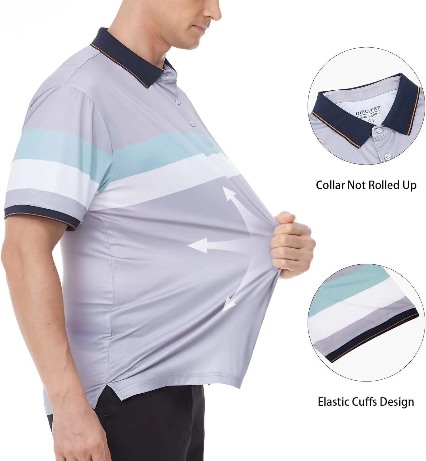 Mens Polo Shirts Short Sleeve Golf Shirt Moisture Wicking Dry Fit Casual Stylish Polo Shirt for Men