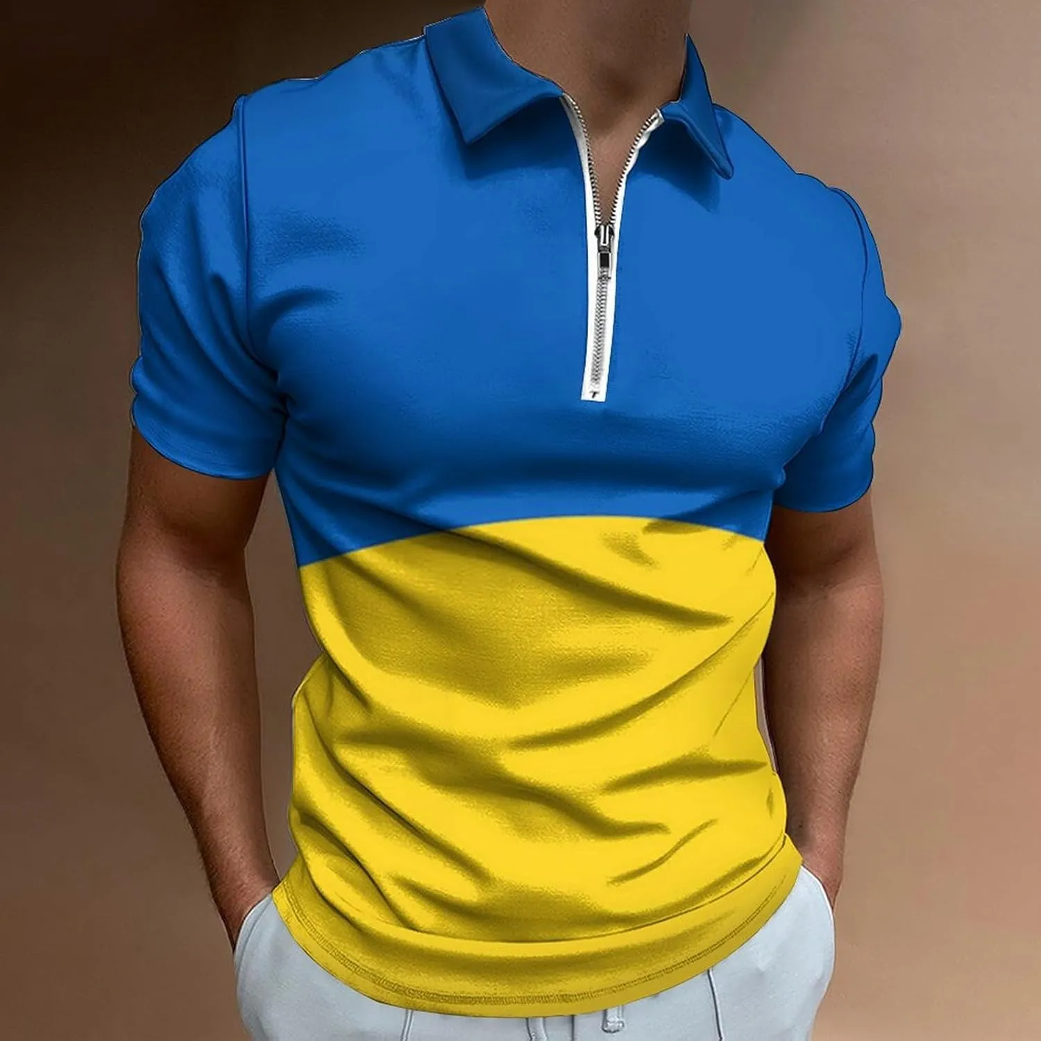 Mens Polo Shirts Short Sleeve Moisture Wicking Golf Polo Athletic Collared Shirt Tennis T-Shirt Tops