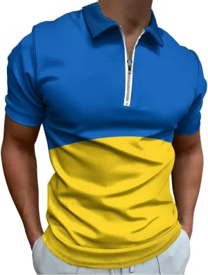 Mens Polo Shirts Short Sleeve Moisture Wicking Golf Polo Athletic Collared Shirt Tennis T-Shirt Tops