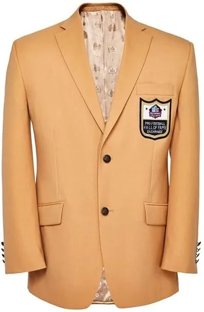 Mens Pro Football Hall of Fame Gold Blazer  Classic Tailored Jacket