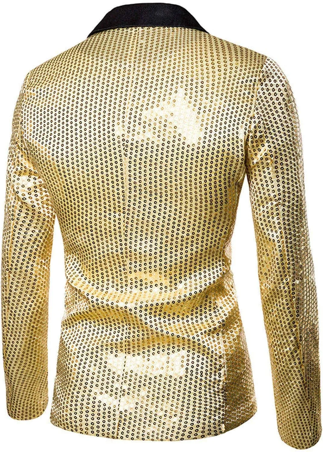 Mens Sequin Blazer Jacket Slim Fit One Button Tuxedo Sparkly Lapel Dress Jacket Party Prom Dinner Wedding Tuxedo Coat