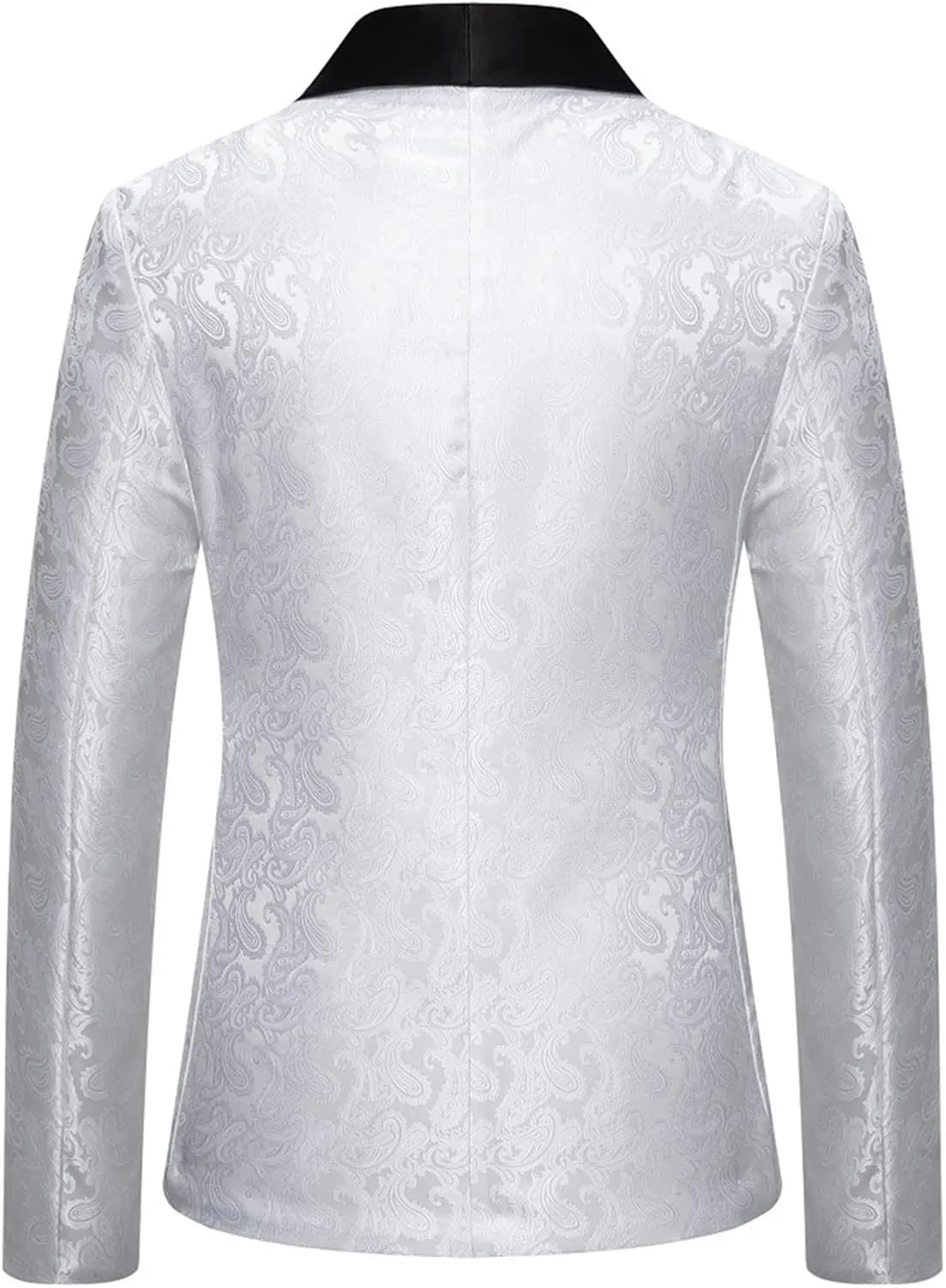 Men's Shiny Sequins Blazer Floral Suit Jacket Slim Fit Shawl Neck Stylish Tuxedo for Party, Wedding, Banquet, Prom