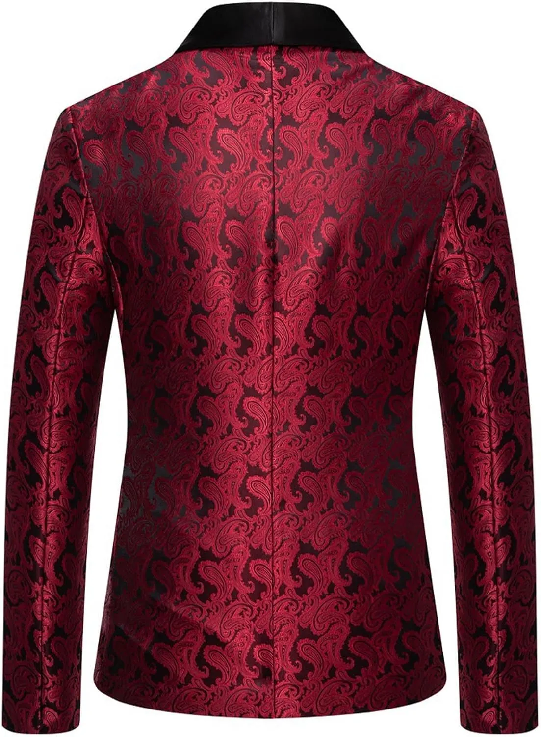 Men's Shiny Sequins Blazer Floral Suit Jacket Slim Fit Shawl Neck Stylish Tuxedo for Party, Wedding, Banquet, Prom