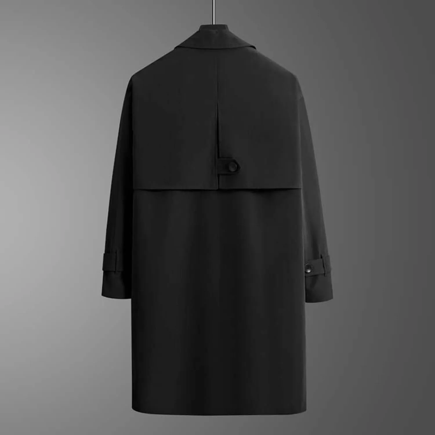Mens Single Breasted Fashion Windbreaker Casual Lightweight Lapel Long Trench Coats Winter Outddor Warm Overcoat