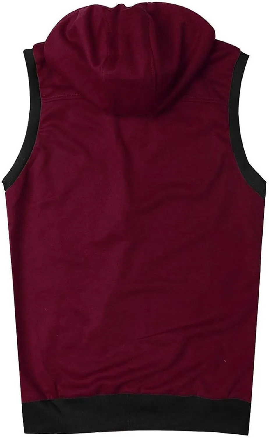 Men's Sleeveless Hoodie Vest Workout Tank Top Hooded Fitted Fall Zip Up Slimming Spring