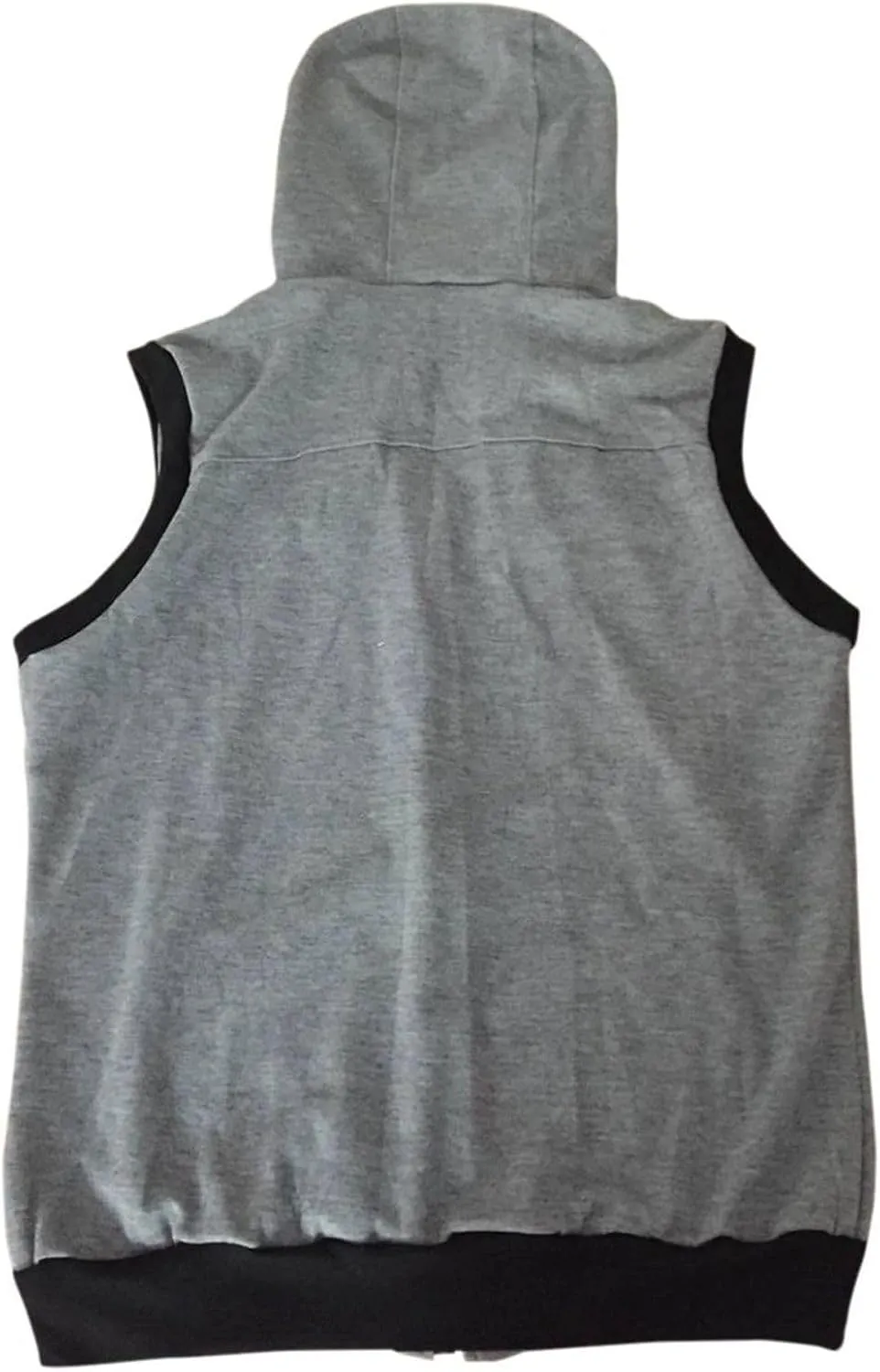 Men's Sleeveless Hoodie Vest Workout Tank Top Hooded Fitted Fall Zip Up Slimming Spring
