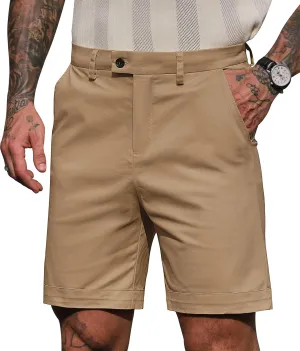 Mens Slim Fit Shorts 6 Inch Cotton Casual Chino with Pocket Vacation Summer Short Pants (S-XXL)