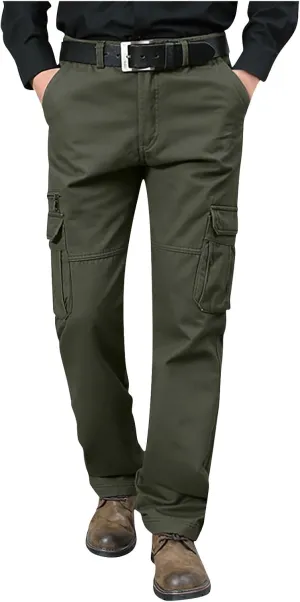 Men's Stretch Cargo Pants Straight Fit Hiking Pants Lightweight Casual Work Pants with Multi Pockets