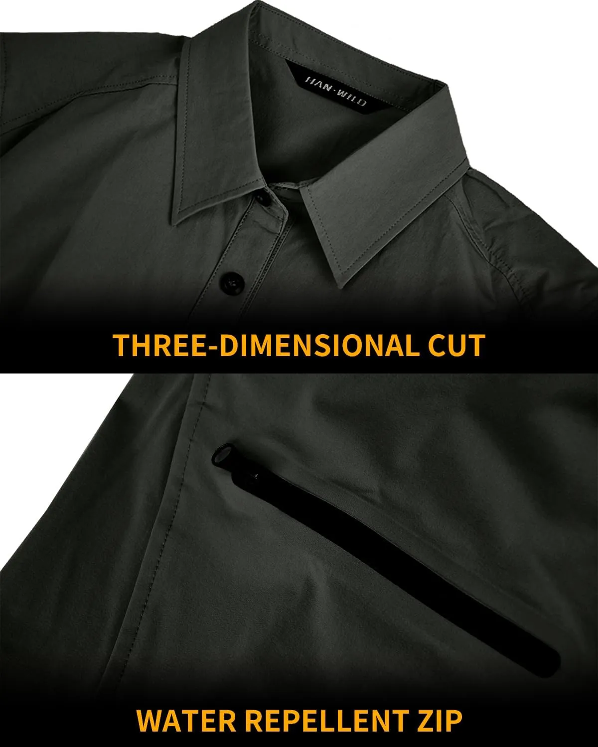 Men's Tactical Shirt Fishing Shirts Long Sleeve Sun Protection Breathable Quick Dry Work Shirt for Hiking