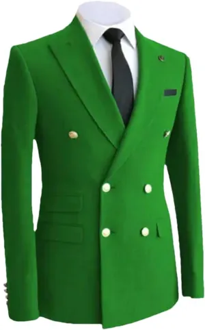Mens Wedding Suits Jacket Formal Double Breasted Slim Fit Wool Blend Blazers Tuxedos Prom Dress Coat