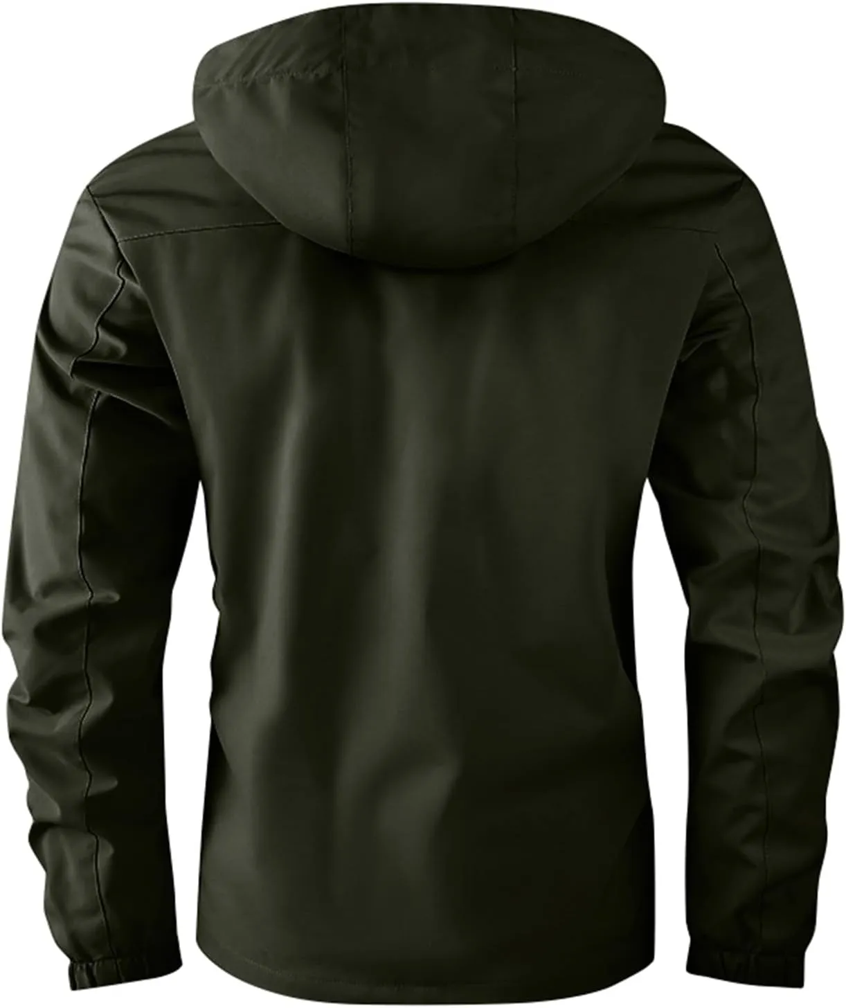 Men's Winter Solid Color Hooded Coat Waterproof Fleece Parka Thick Warm Parka Jacket with Faux Fur Removable Hood