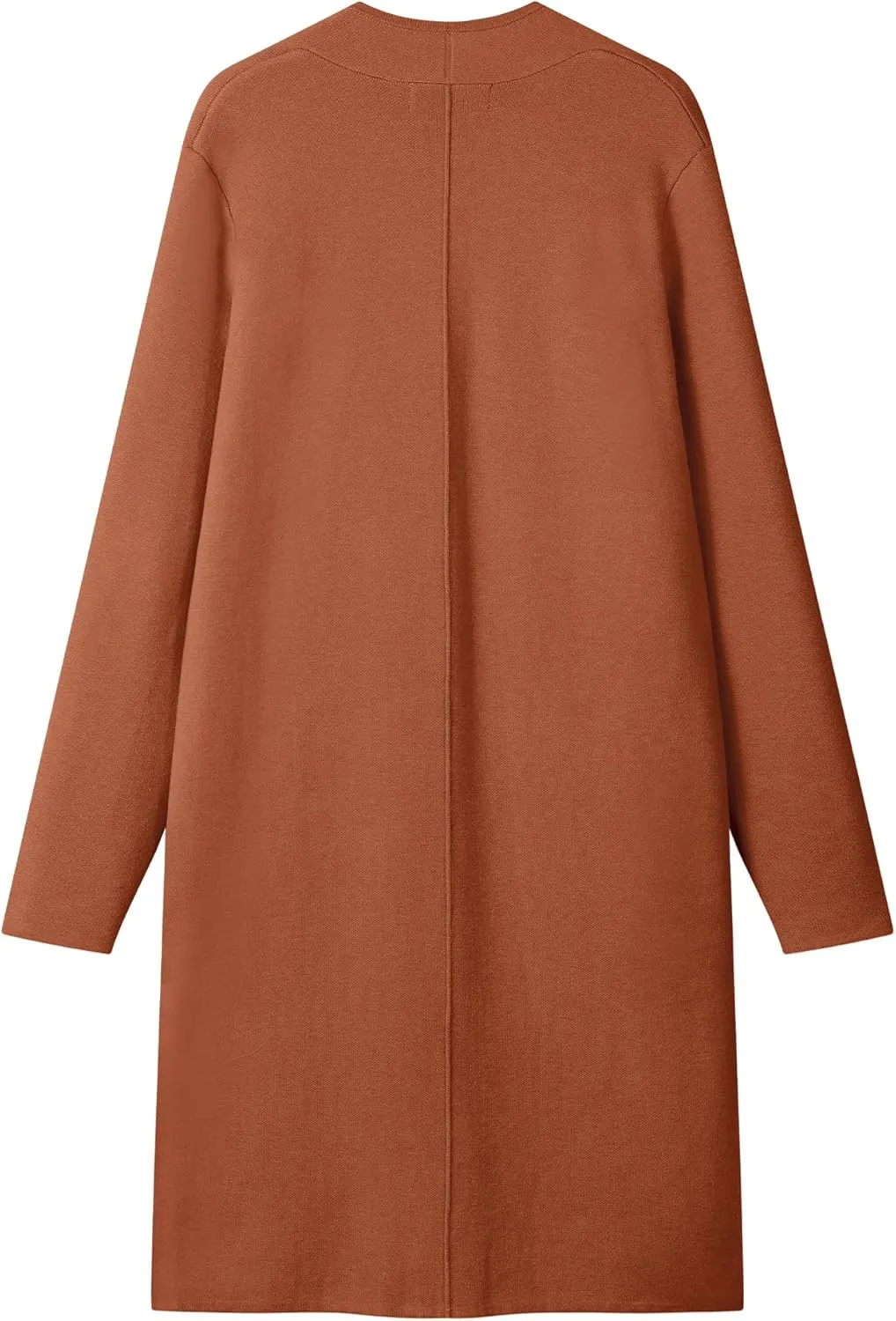 MEROKEETY Women's Open Front Coatigan Sweater Long Sleeve Casual Knit Lapel Cardigan Coat with Pockets