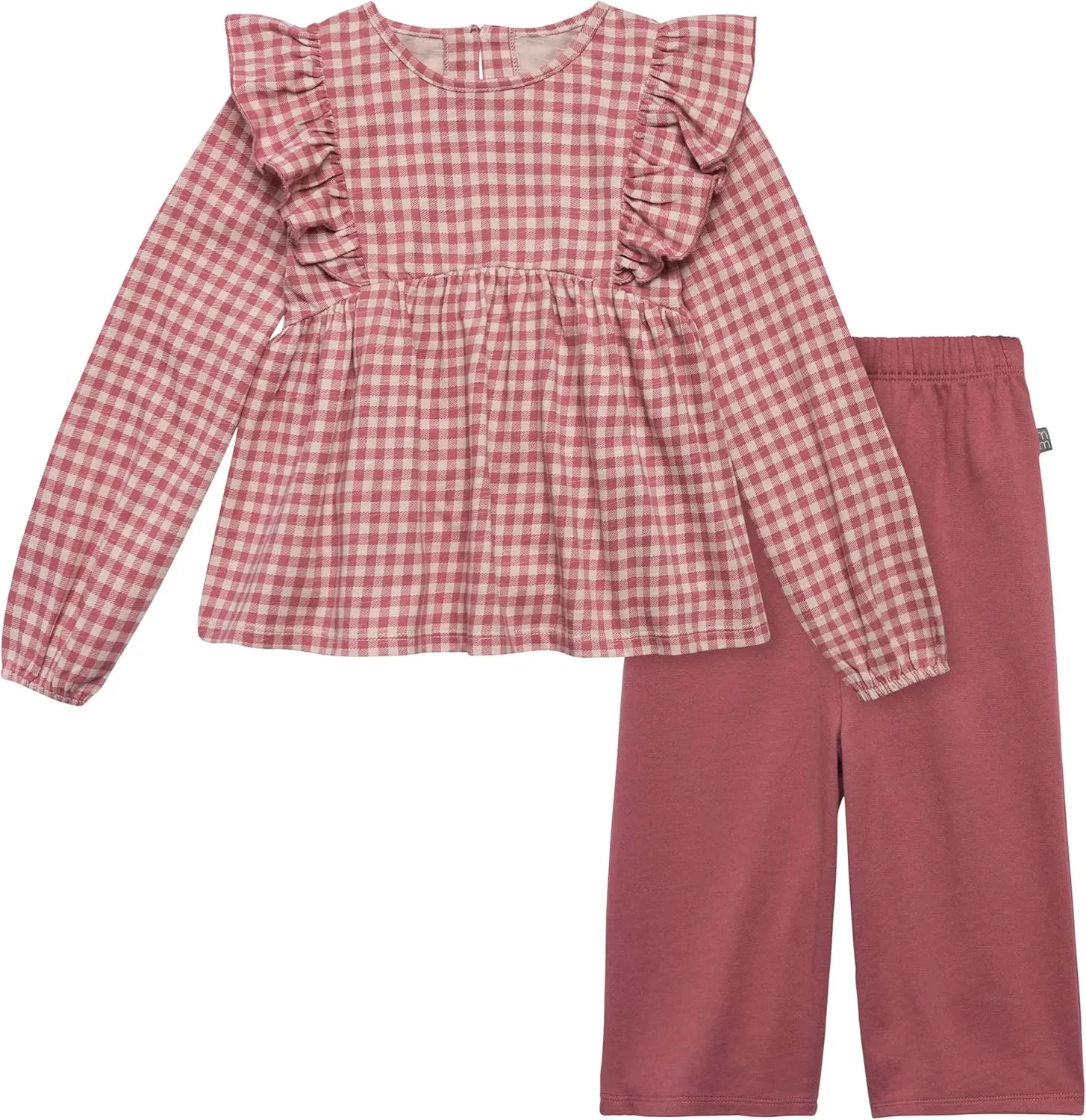 Modern Moments by Gerber Girls' Baby and Toddler Ruffles Top and Wide Leg Pant Set