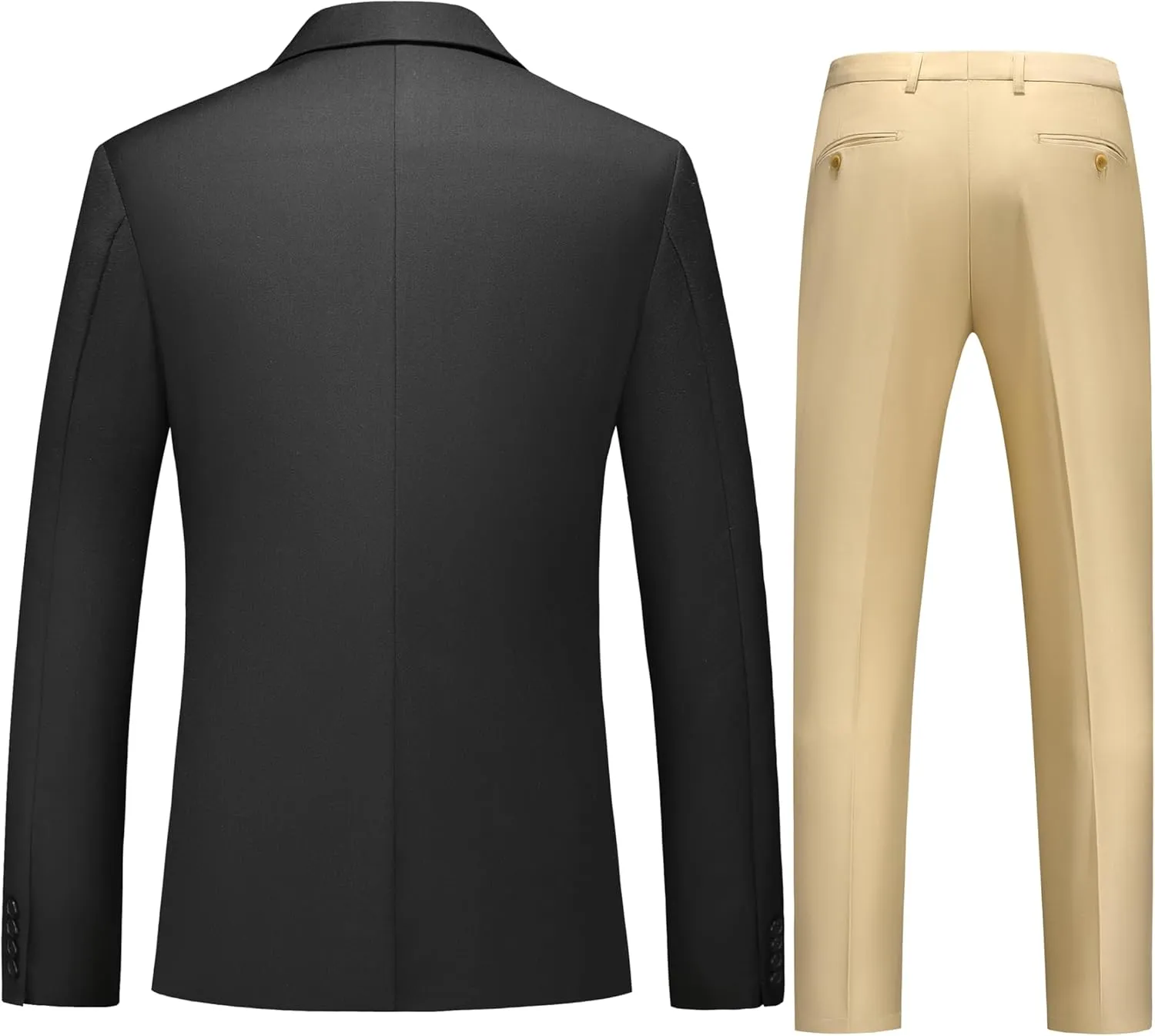 MOGU Mens 3 Piece Suits Slim Fit Tuxedo Suit Set Blazer Vest Pants for Wedding