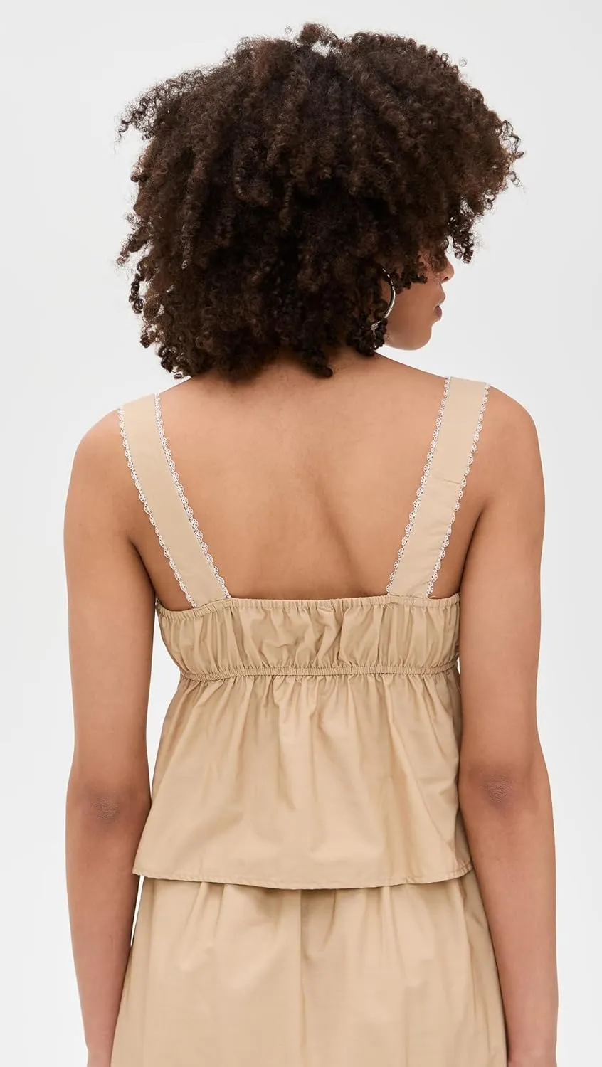 MOON RIVER Women's Eyelet Detail Top