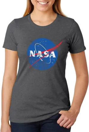 NASA Distressed Logo Womens Organic T Shirt