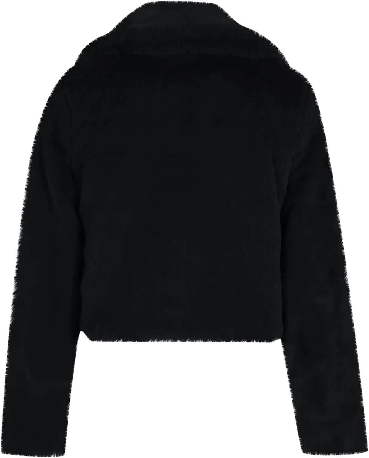 nerohusy Women Fluffy Fleece Coat Faux Fur Padded Jackets Winter Warm Long Sleeve Tops Solid Loose Turn-Down Collar Outerwear