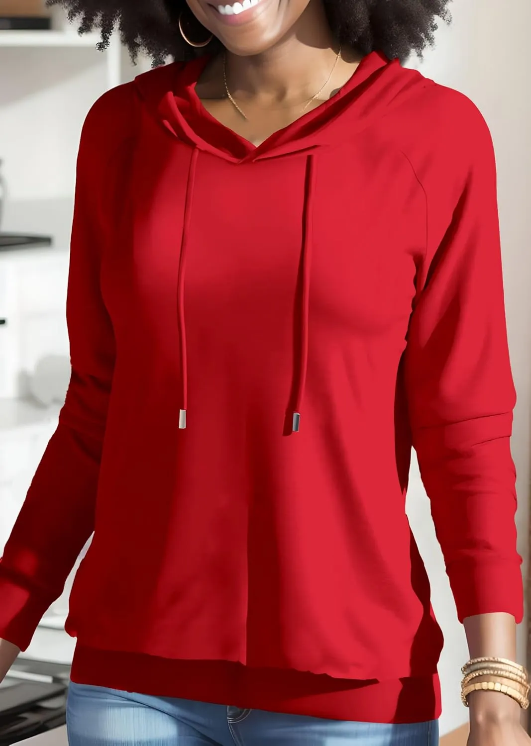 Nimsruc Hoodies For Women Pullover Casual Long Sleeve Oversized Sweatshirts