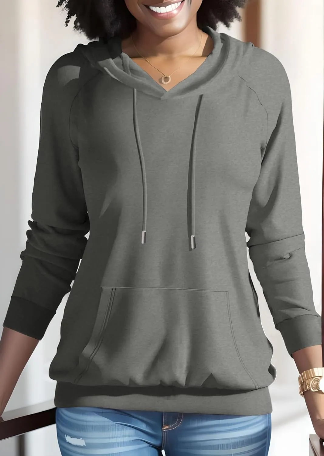 Nimsruc Hoodies For Women Pullover Casual Long Sleeve Oversized Sweatshirts