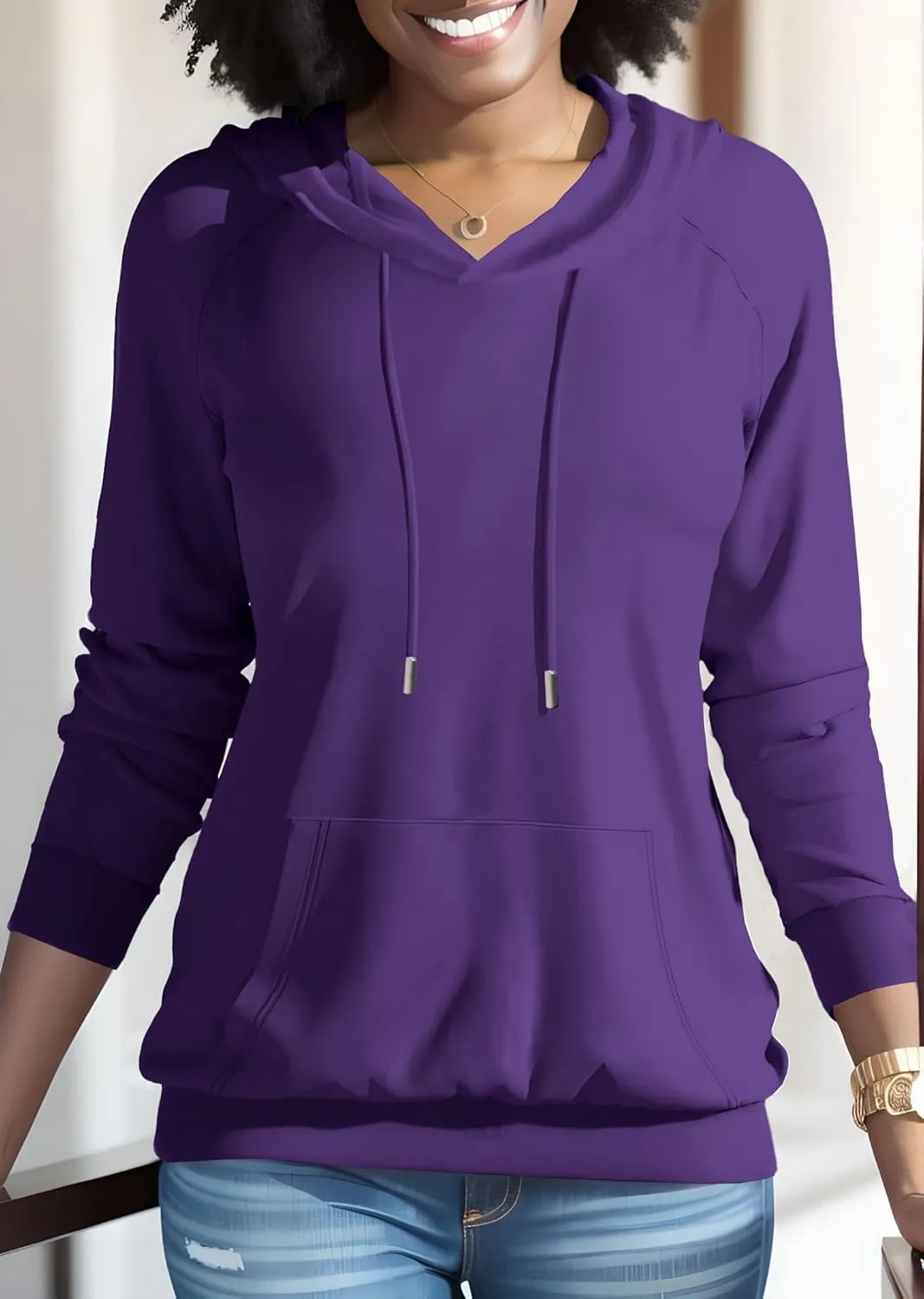 Nimsruc Hoodies For Women Pullover Casual Long Sleeve Oversized Sweatshirts