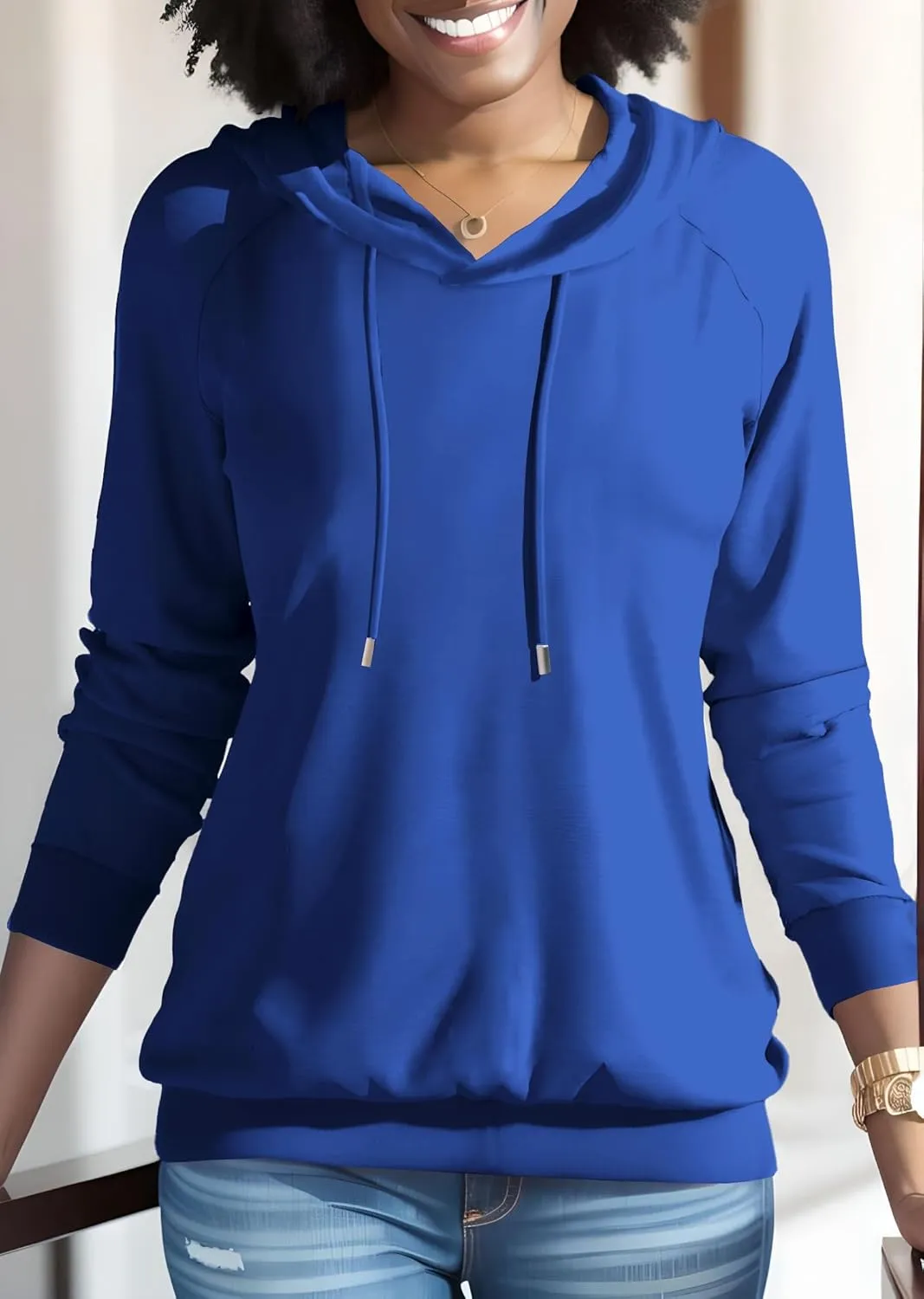 Nimsruc Hoodies For Women Pullover Casual Long Sleeve Oversized Sweatshirts