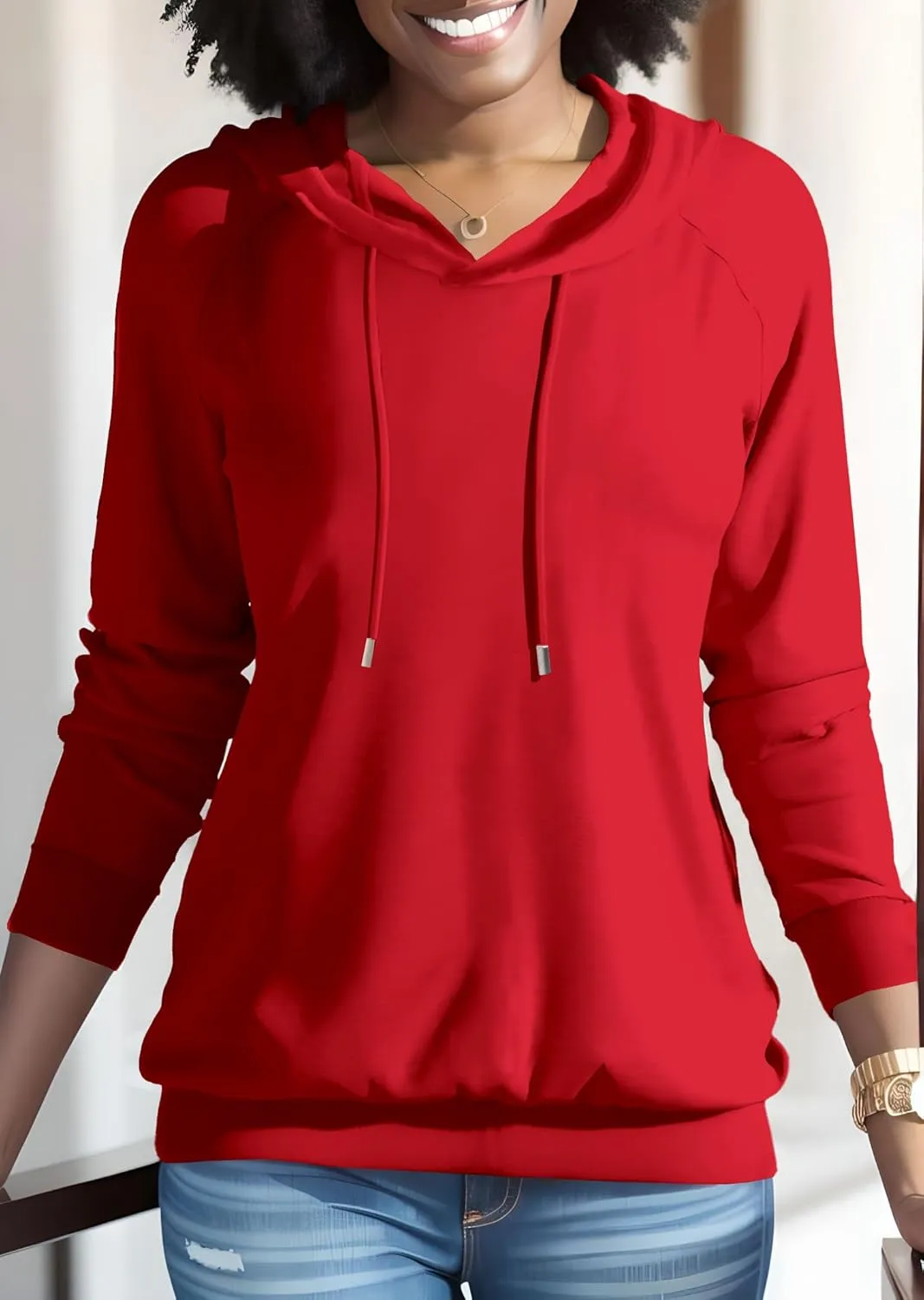 Nimsruc Hoodies For Women Pullover Casual Long Sleeve Oversized Sweatshirts