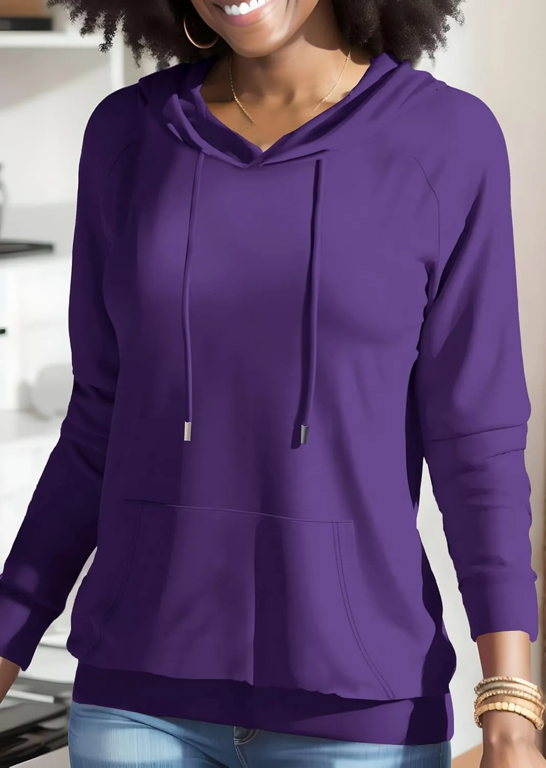 Nimsruc Hoodies For Women Pullover Casual Long Sleeve Oversized Sweatshirts