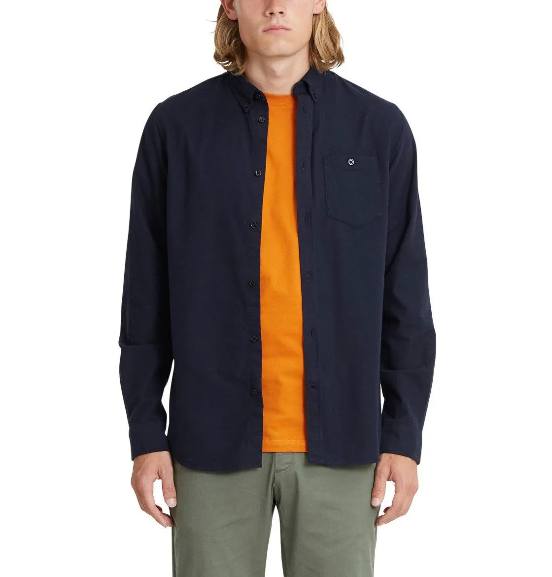 Norse Projects Anton Brushed Flannel Shirt – Dark Navy