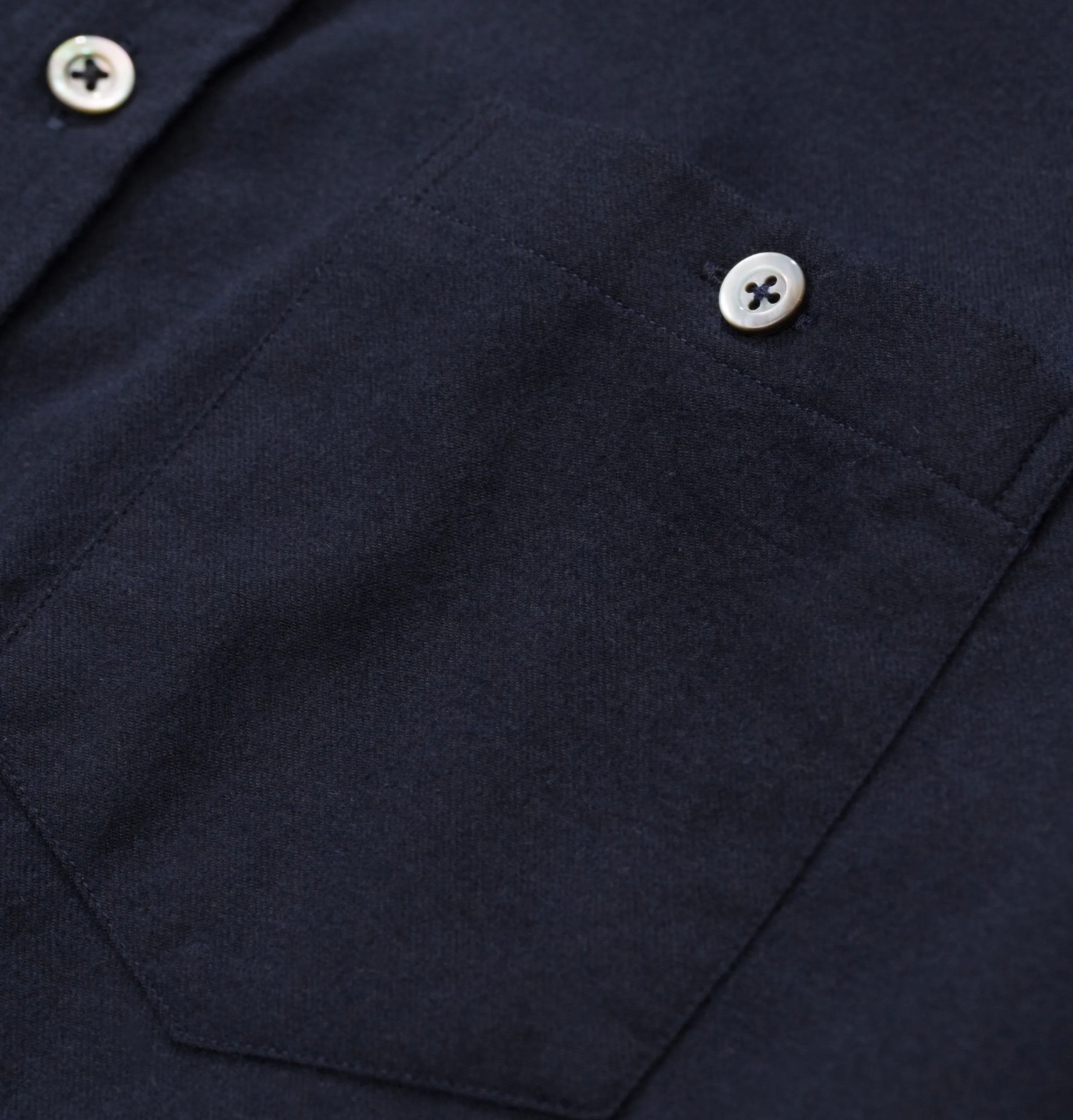 Norse Projects Anton Brushed Flannel Shirt – Dark Navy