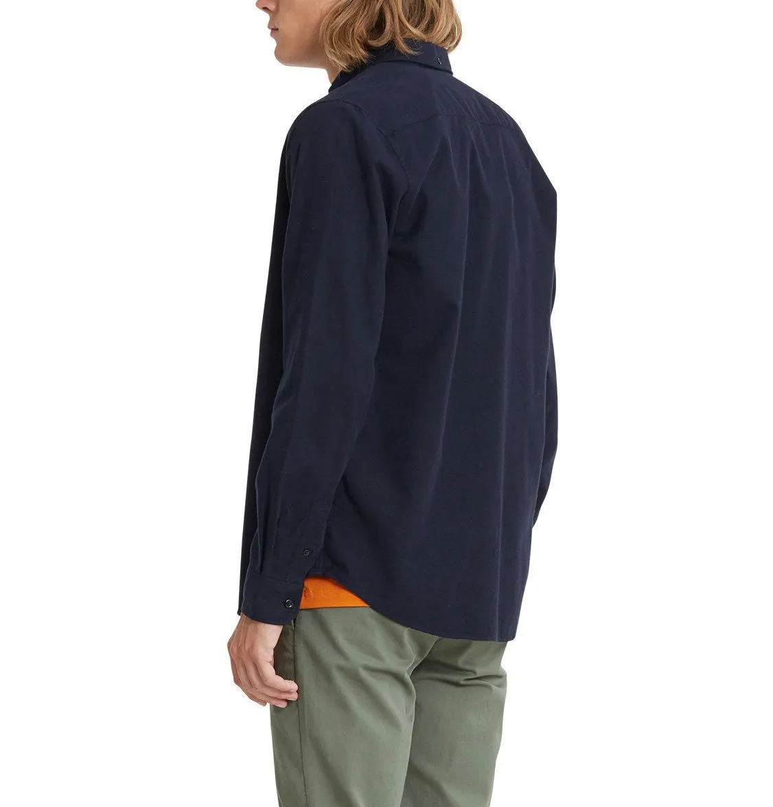 Norse Projects Anton Brushed Flannel Shirt – Dark Navy