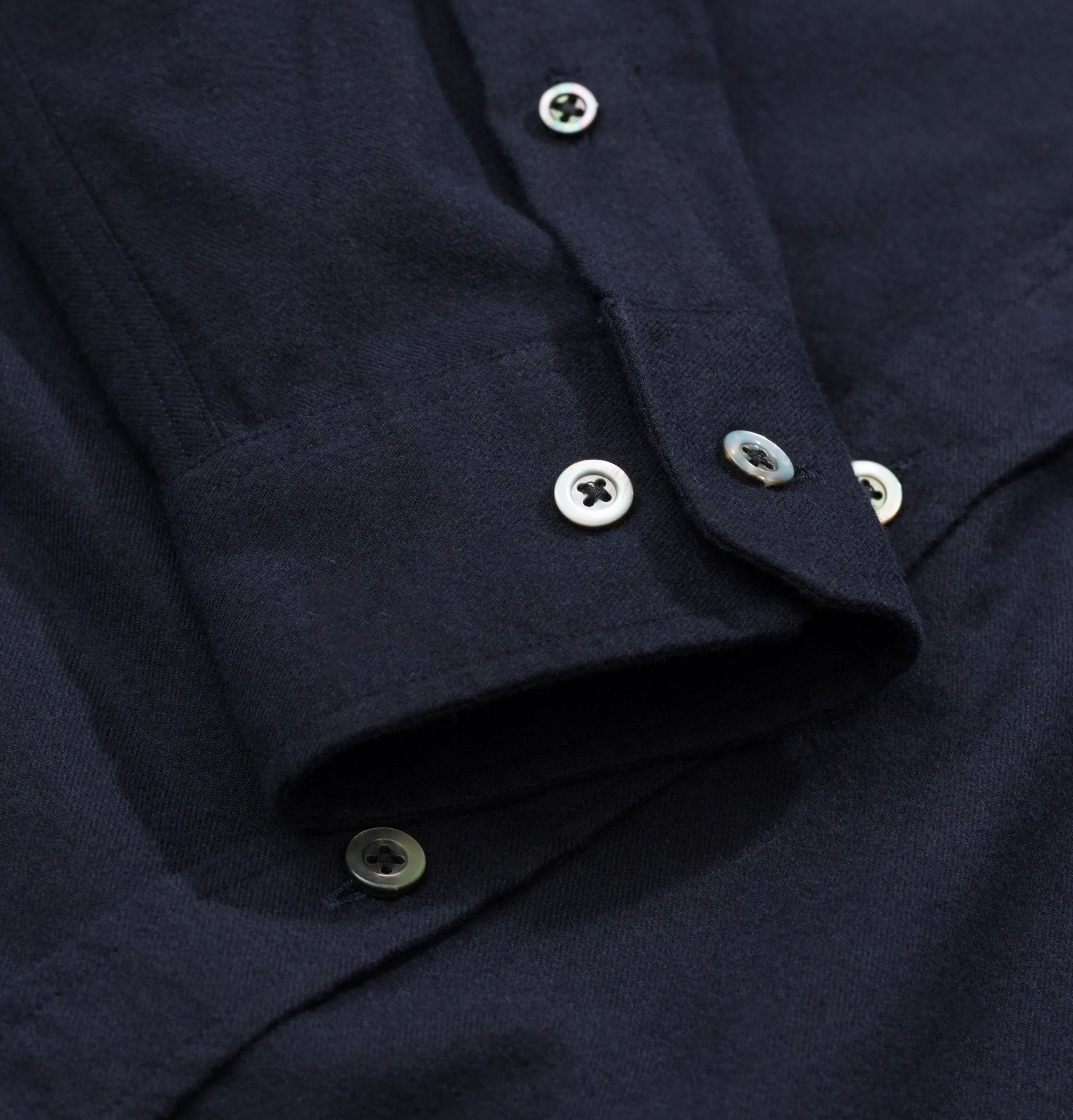 Norse Projects Anton Brushed Flannel Shirt – Dark Navy