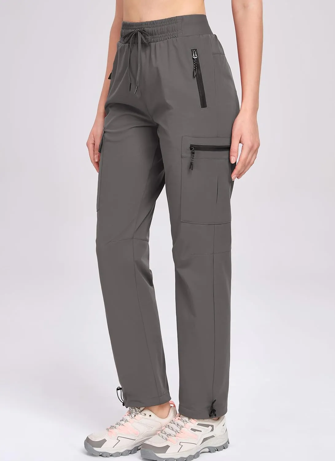 Oalka Women's Hiking Pants Water Resistant Quick Dry Cargo Pockets Pants