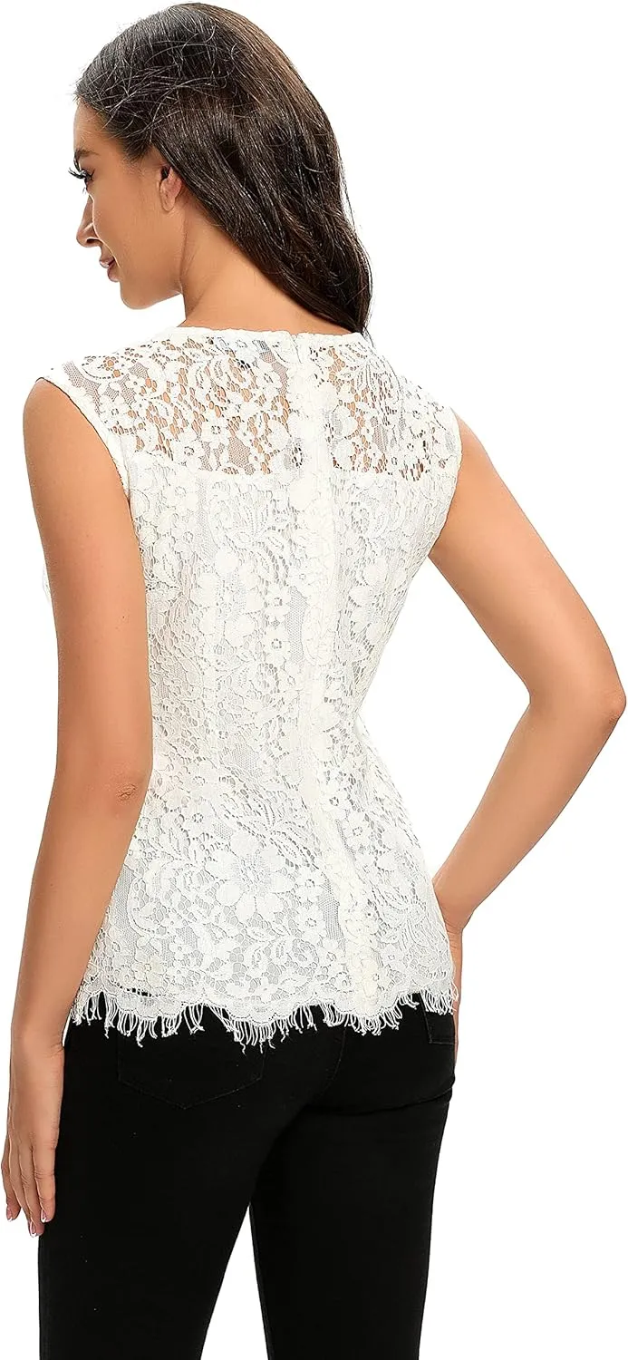 ODCOCD Women's Fashion Sleeveless Lace Top