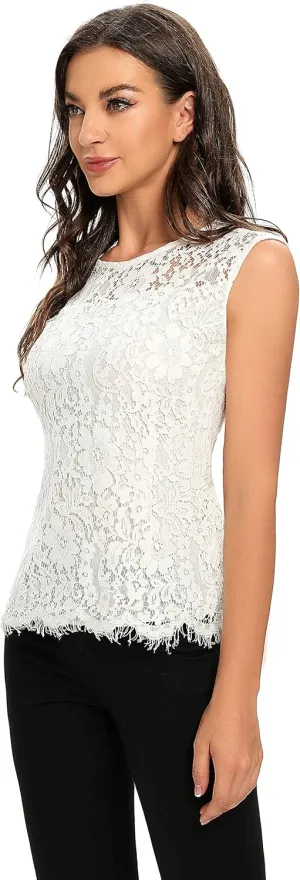 ODCOCD Women's Fashion Sleeveless Lace Top