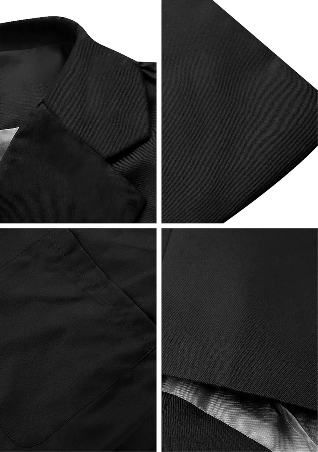 OMZIN Women's Lapel Pockets Long Sleeve Blazer Open Front Coat Jacket