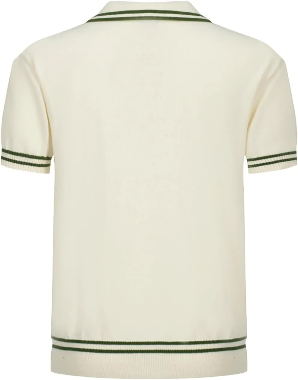 OXKNIT Mens Knitted Vintage Polo Shirt, 1960s Mod Style Retro Polo Textures Shirt with Double Line Neck