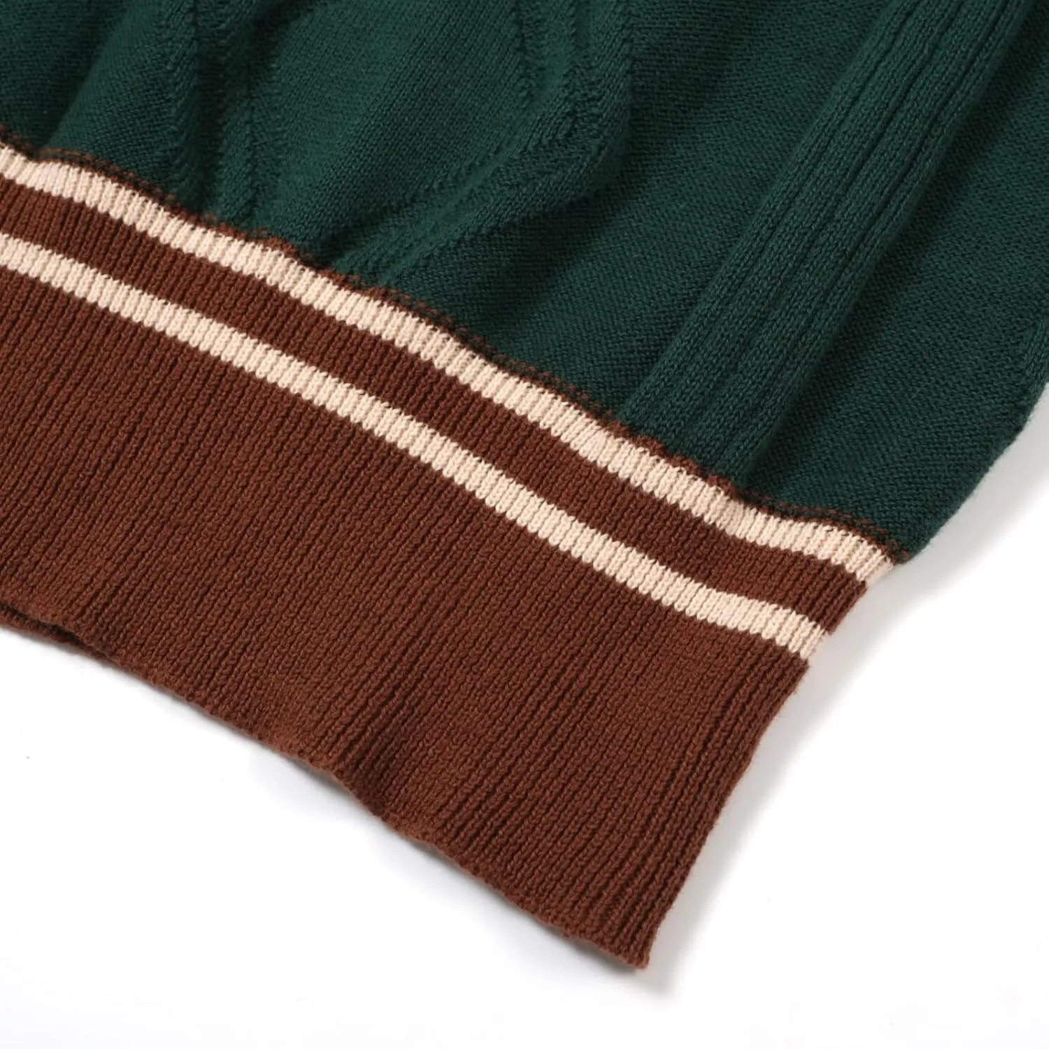 OXKNIT Mens Knitted Vintage Polo Shirt, 1960s Mod Style Retro Polo Textures Shirt with Double Line Neck