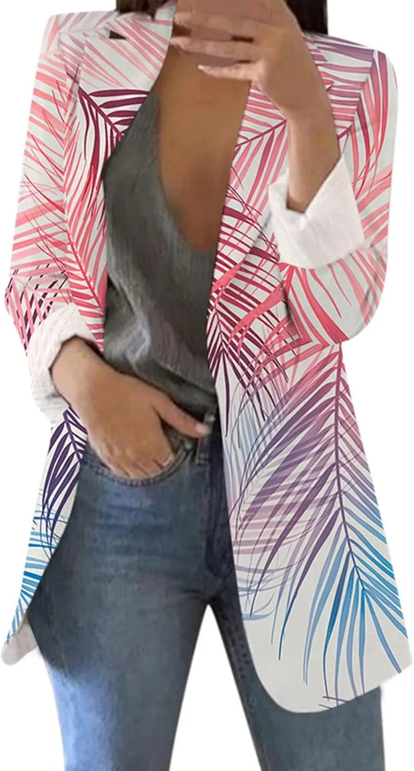 Pumpkin Fancy Polyester Blazer Women Loungewear Long Sleeves Blazers Comfortable Slimming Oversized Lapel