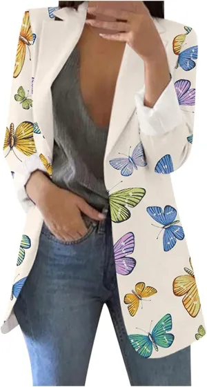 Pumpkin Fancy Polyester Blazer Women Loungewear Long Sleeves Blazers Comfortable Slimming Oversized Lapel