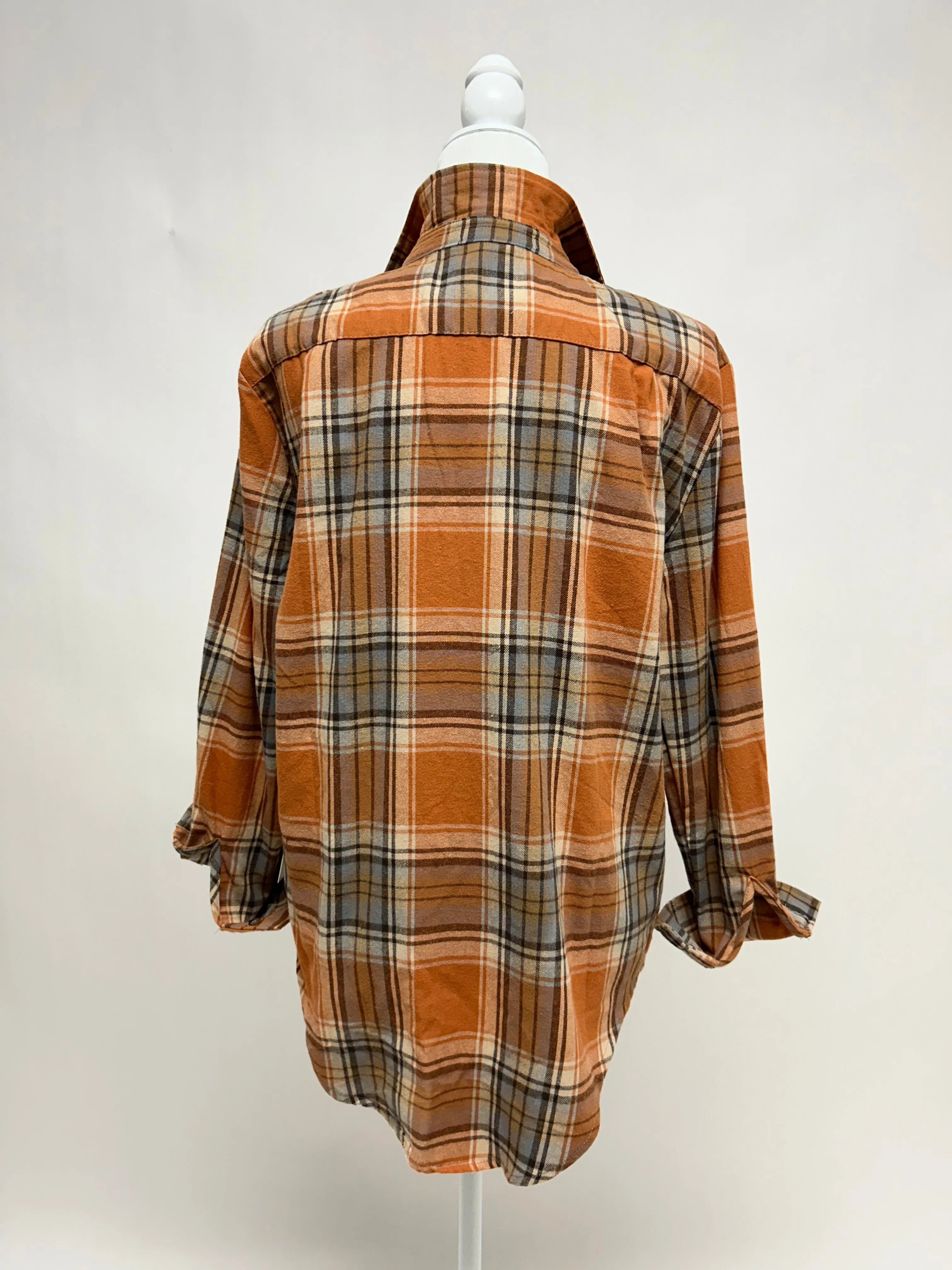 Pumpkin Taupe Plaid Shirt